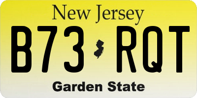 NJ license plate B73RQT