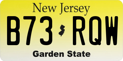 NJ license plate B73RQW