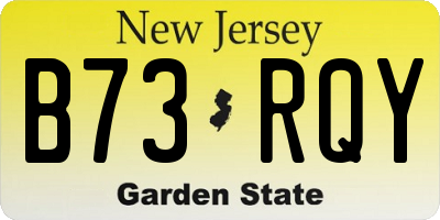 NJ license plate B73RQY
