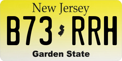 NJ license plate B73RRH