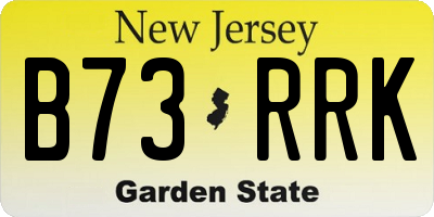NJ license plate B73RRK
