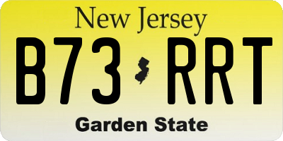 NJ license plate B73RRT