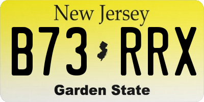 NJ license plate B73RRX