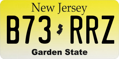 NJ license plate B73RRZ