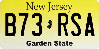 NJ license plate B73RSA