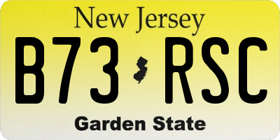 NJ license plate B73RSC