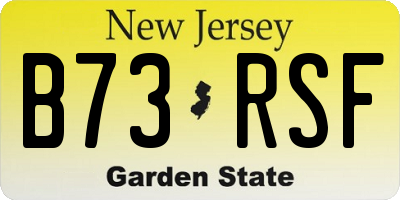 NJ license plate B73RSF