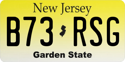 NJ license plate B73RSG