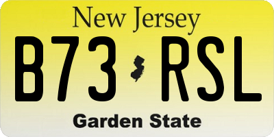 NJ license plate B73RSL