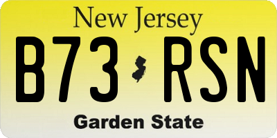 NJ license plate B73RSN