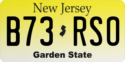 NJ license plate B73RSO