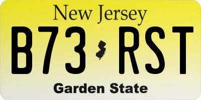 NJ license plate B73RST