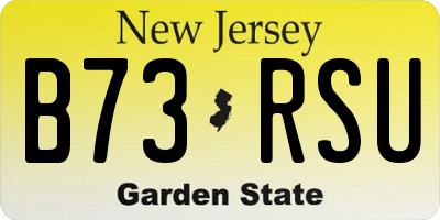 NJ license plate B73RSU