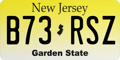 NJ license plate B73RSZ