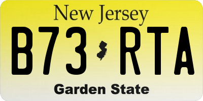 NJ license plate B73RTA