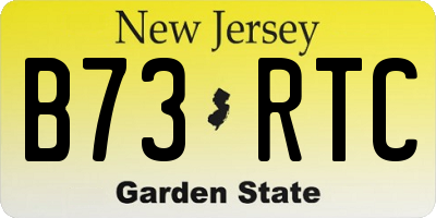 NJ license plate B73RTC