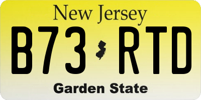 NJ license plate B73RTD