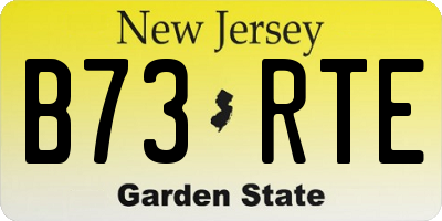 NJ license plate B73RTE