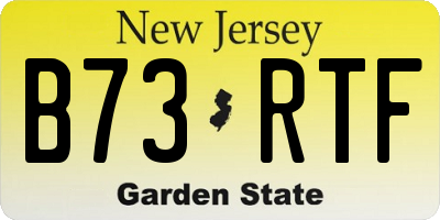 NJ license plate B73RTF