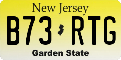 NJ license plate B73RTG