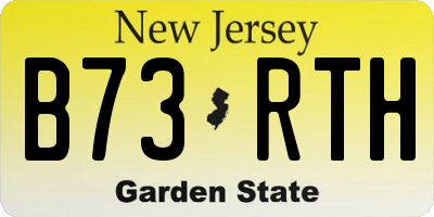 NJ license plate B73RTH