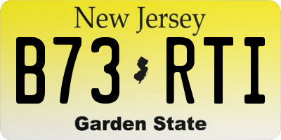 NJ license plate B73RTI