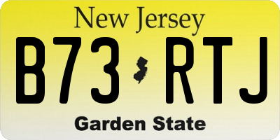 NJ license plate B73RTJ