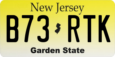 NJ license plate B73RTK
