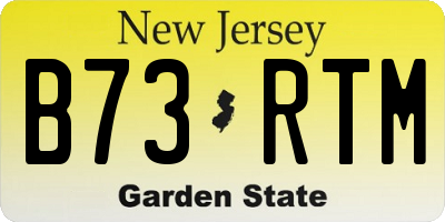 NJ license plate B73RTM