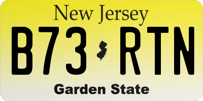 NJ license plate B73RTN