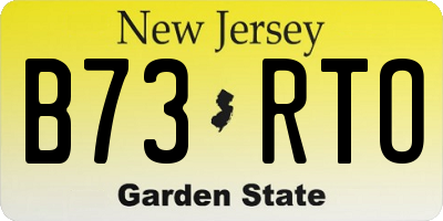 NJ license plate B73RTO