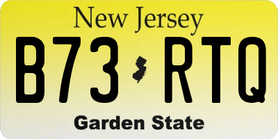 NJ license plate B73RTQ