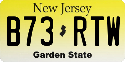 NJ license plate B73RTW