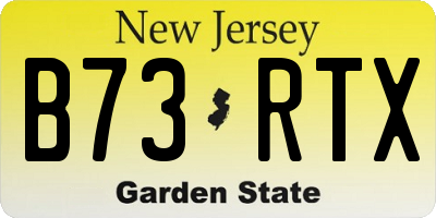 NJ license plate B73RTX