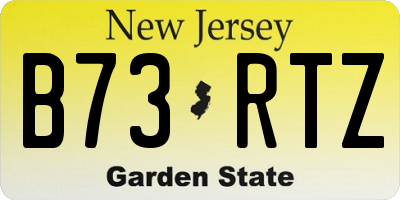 NJ license plate B73RTZ