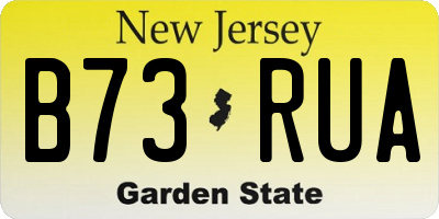 NJ license plate B73RUA