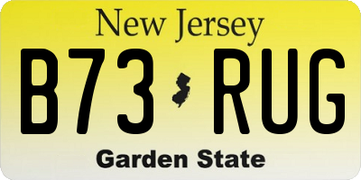 NJ license plate B73RUG