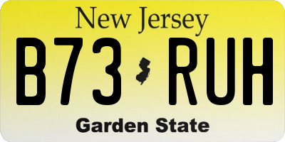 NJ license plate B73RUH