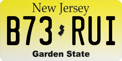 NJ license plate B73RUI