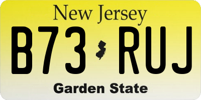 NJ license plate B73RUJ