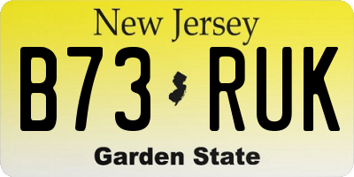 NJ license plate B73RUK