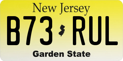 NJ license plate B73RUL