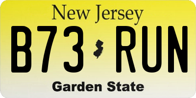 NJ license plate B73RUN