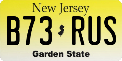 NJ license plate B73RUS