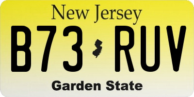 NJ license plate B73RUV