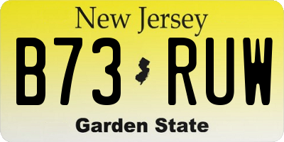 NJ license plate B73RUW
