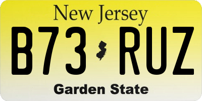 NJ license plate B73RUZ