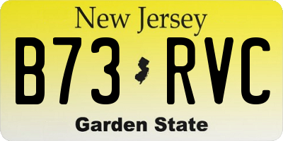 NJ license plate B73RVC