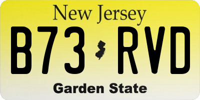 NJ license plate B73RVD