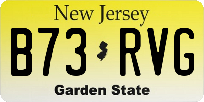 NJ license plate B73RVG